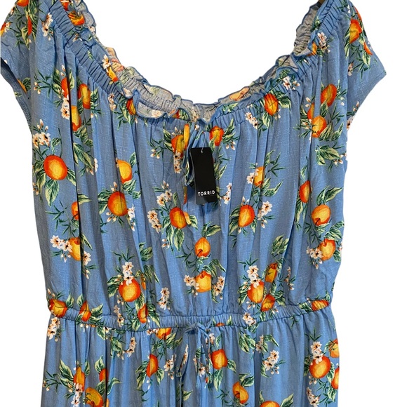 NEW TORRID DOUBLE SLIT ORANGE GROVES MAXI DRESS SZ 2X - Picture 5 of 8